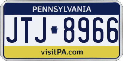 PA license plate JTJ8966