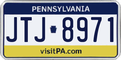 PA license plate JTJ8971
