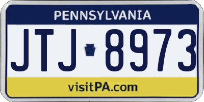 PA license plate JTJ8973