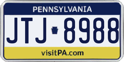 PA license plate JTJ8988