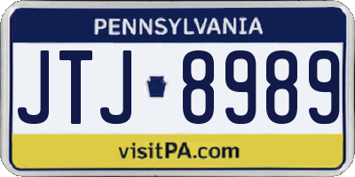 PA license plate JTJ8989