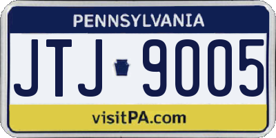 PA license plate JTJ9005