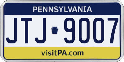 PA license plate JTJ9007