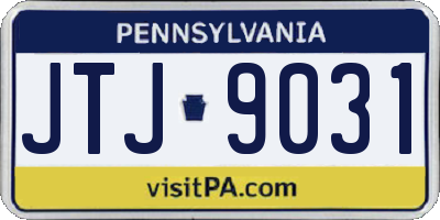 PA license plate JTJ9031