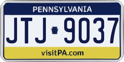 PA license plate JTJ9037