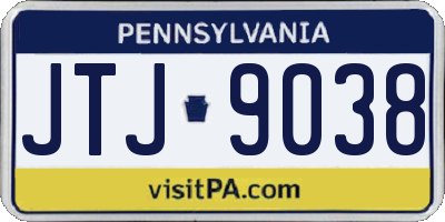 PA license plate JTJ9038