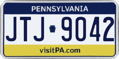 PA license plate JTJ9042