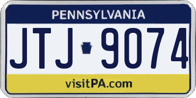 PA license plate JTJ9074