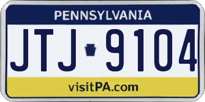 PA license plate JTJ9104