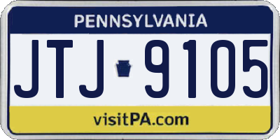 PA license plate JTJ9105