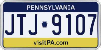 PA license plate JTJ9107
