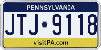 PA license plate JTJ9118