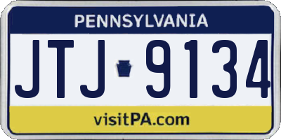 PA license plate JTJ9134