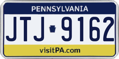 PA license plate JTJ9162