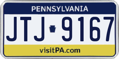 PA license plate JTJ9167
