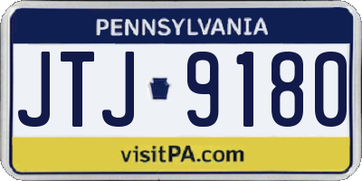 PA license plate JTJ9180