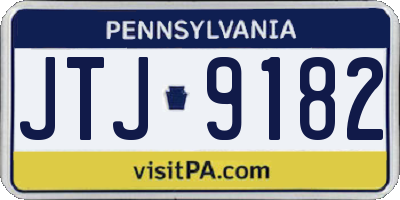 PA license plate JTJ9182