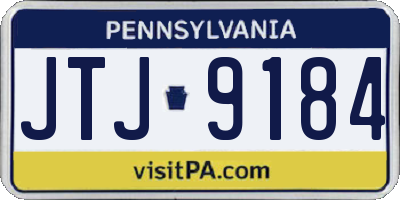 PA license plate JTJ9184