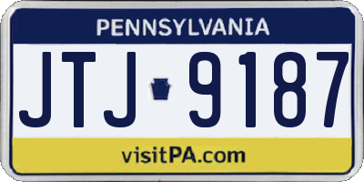 PA license plate JTJ9187