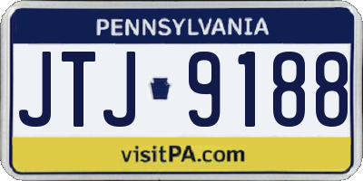 PA license plate JTJ9188