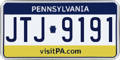 PA license plate JTJ9191