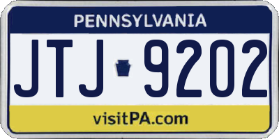 PA license plate JTJ9202