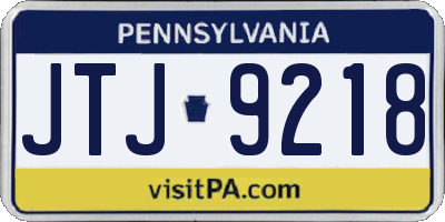 PA license plate JTJ9218