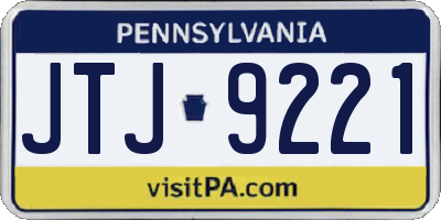 PA license plate JTJ9221