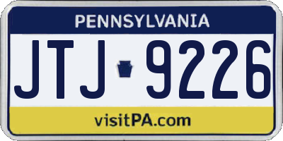 PA license plate JTJ9226