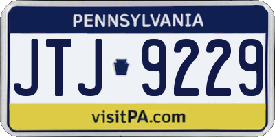 PA license plate JTJ9229