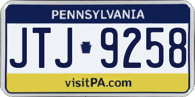 PA license plate JTJ9258