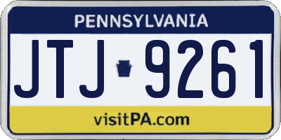 PA license plate JTJ9261