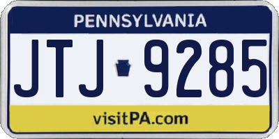 PA license plate JTJ9285