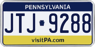 PA license plate JTJ9288