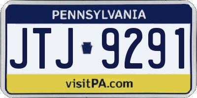 PA license plate JTJ9291