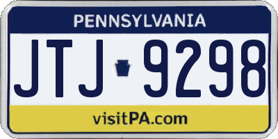 PA license plate JTJ9298