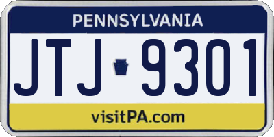 PA license plate JTJ9301