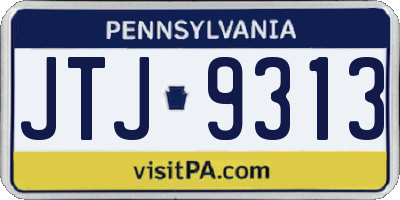 PA license plate JTJ9313