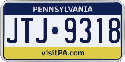 PA license plate JTJ9318