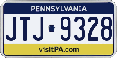 PA license plate JTJ9328