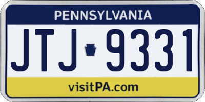 PA license plate JTJ9331