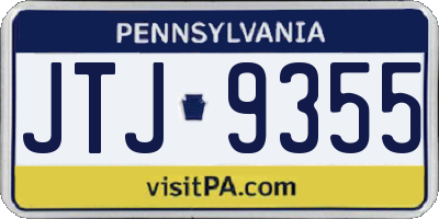 PA license plate JTJ9355