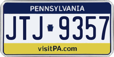 PA license plate JTJ9357
