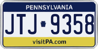 PA license plate JTJ9358