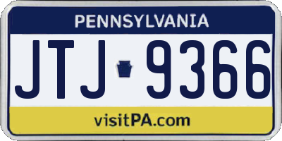 PA license plate JTJ9366