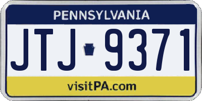 PA license plate JTJ9371