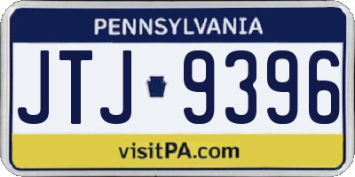 PA license plate JTJ9396