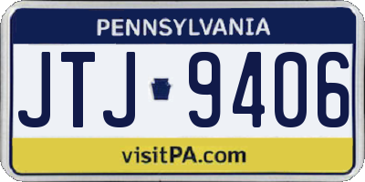PA license plate JTJ9406