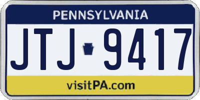 PA license plate JTJ9417