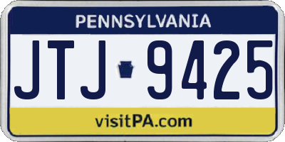 PA license plate JTJ9425